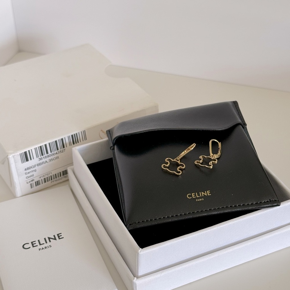 Celine gold triumph earrings